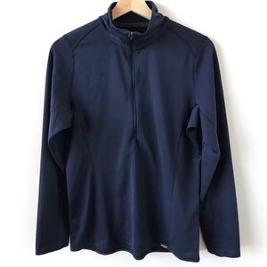 Patagonia navy blue long sleeve half zip shirt
